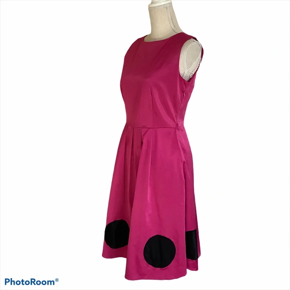 Oscar de la Renta Pink Lined Satin Dress - Picture 3 of 8